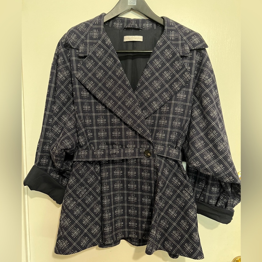 2PC Palmer//Harding crosshatch print pant suit sz8